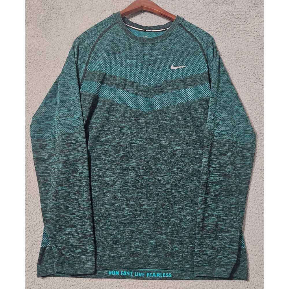 Nike Teal & Dark Heather Long Sleeve Performance Top